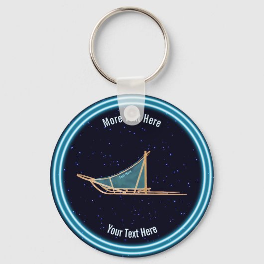 Porte-clés Dog Sled On Stars (Recto)