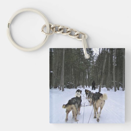Porte-clés Dog Sledding à Québec, Canada (Devant)