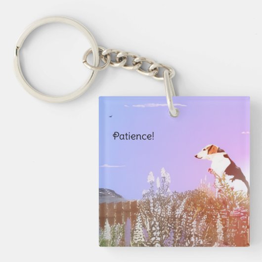 Porte-clés Dog Waiting for his Family Acrylic Keychain (Devant)