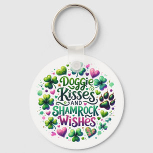 Porte-clés Doggie Kiss et les souhaits Shamrocks