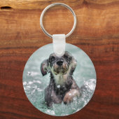 Porte-clés Doggy Paddle mignon chien nager (Recto)