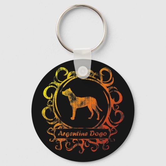 Porte-clés Dogo argentin Patiné classique (Recto)