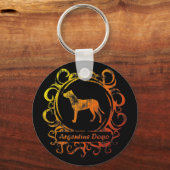 Porte-clés Dogo argentin Patiné classique (Recto)