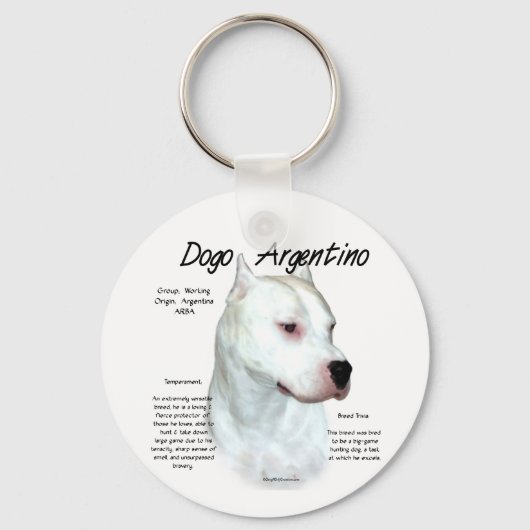 Porte-clés Dogo Argentino Histoire Design (Recto)
