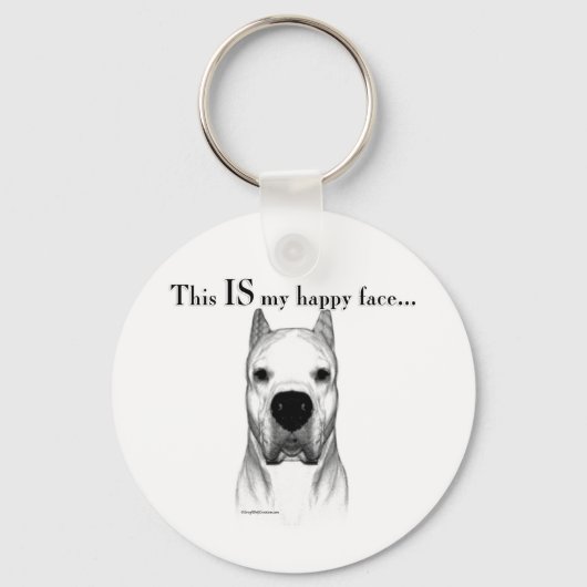 Porte-clés Dogo Argentino Joyeux Visage (Recto)