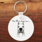 Porte-clés Dogo Argentino Joyeux Visage (Recto)