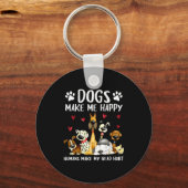 Porte-clés Dogs Make Me Happy Humans Make My Head Hurt Funny (Recto)