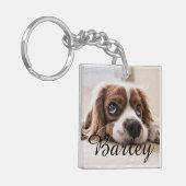 Porte-clés Dog's Simple Modern Elegant Chic Name and Photo  (Devant gauche)