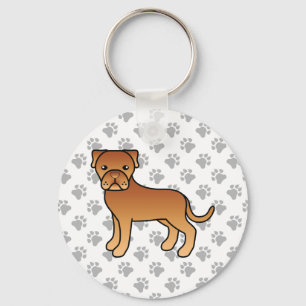 Porte-clés Dogue De Bordeaux Chien De Dessin Animé Mignon