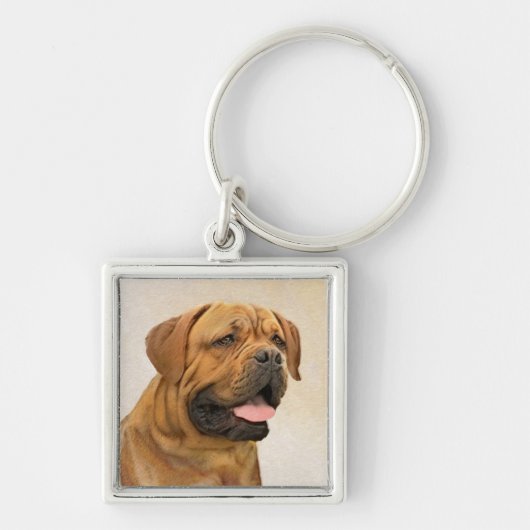 Porte-clés Dogue de Bordeaux Peinture - Cute Original Chien A (Devant)