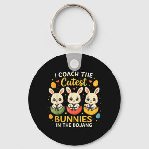 Porte-clés Dojang de la coupe de coach Bunnies de Pâques d'ar