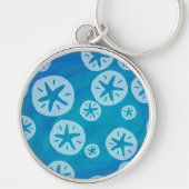 Porte-clés Dollar de sable blanc et Motif bleu (Devant)