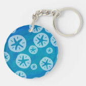 Porte-clés Dollar de sable blanc et Motif bleu (Dos)