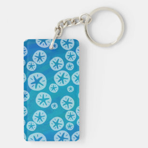 Porte-clés Dollar de Sable Motif Blanc et Bleu