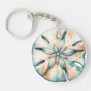Porte-clés Dollar de Sable Océan Éclaboussure Aquarelle Maria