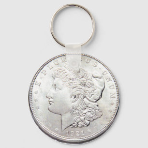 PORTE-CLÉS DOLLAR EN ARGENT DE MORGAN