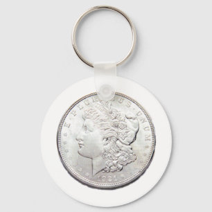 PORTE-CLÉS DOLLAR EN ARGENT DE MORGAN