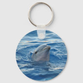 Porte-clés Dolphin Face in Ocean Cute Photo (Verso)