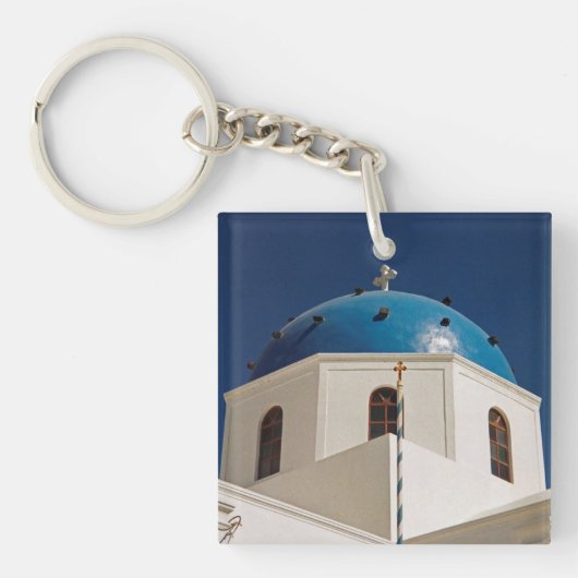 Porte-clés Dôme bleu, Santorin, Grèce (Devant)