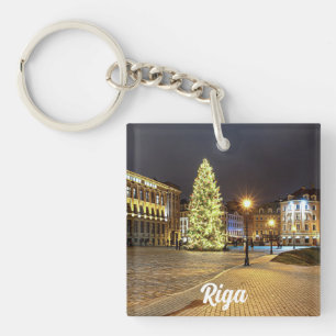 Porte-clés Dôme Carré avec sapin de Noël à Riga