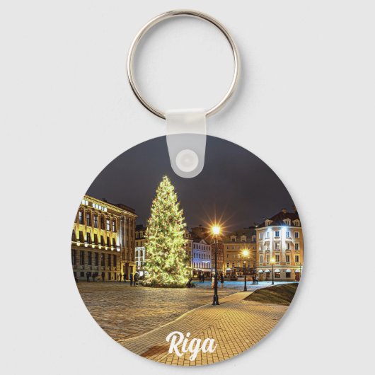 Porte-clés Dome Square with Christmas tree in Riga (Recto)