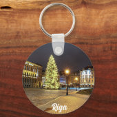 Porte-clés Dome Square with Christmas tree in Riga (Recto)