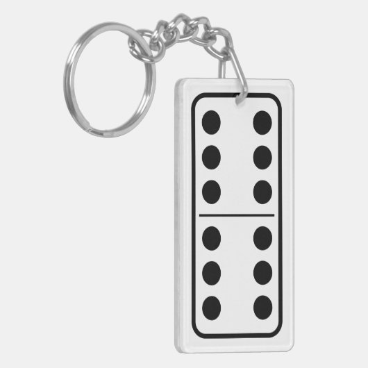 Porte-clés domino 6 6 (Devant gauche)