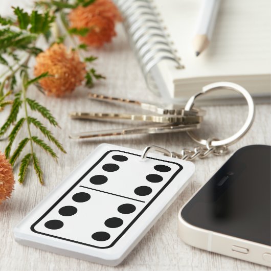 Porte-clés domino 6 6 (Devant droit)