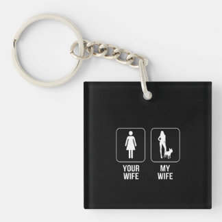 Porte-clés Don de chien | Votre Femme - My Wife French Bulldo