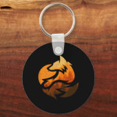 Porte-clés Don De Design Animal Fox Avec Nature Trees Chasse (Recto)