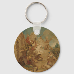 Porte-clés Don Quichotte guidé par la Folie, tapisserie du XV