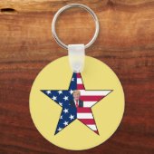 Porte-clés Donald J. Trump~ Président~ Drapeau US~ Étoile ~ M (Recto)