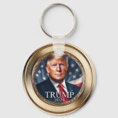 Porte-clés Donald Trump 2024 Campagne Faux Gold (Recto)