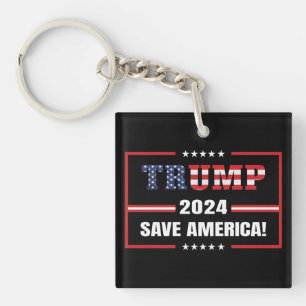 Porte-clés Donald Trump 2024 Sauvez l'élection américaine