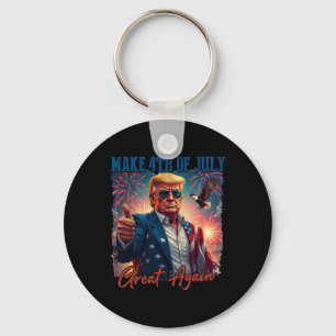 Porte-clés Donald Trump Feu d'artifice patriotique fait du 4