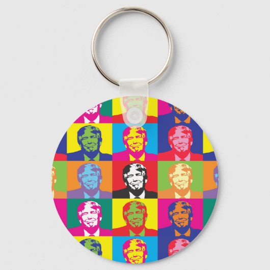 Porte-clés Donald Trump Pop Art Porte - clé du bouton (Recto)