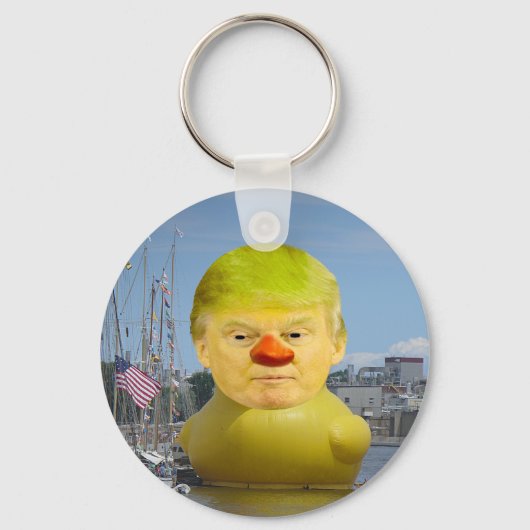 Porte-clés Donald Trump Rubber Yellow Duck Button Keychain (Recto)
