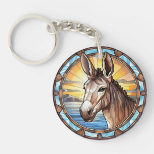 Porte-clés Donkey en verre doux
