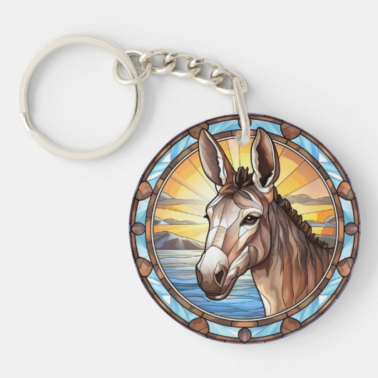 Porte-clés Donkey en verre doux (Devant)