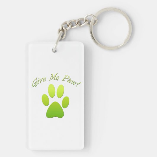 Porte-clés Donne-moi Paw vert (Dos)
