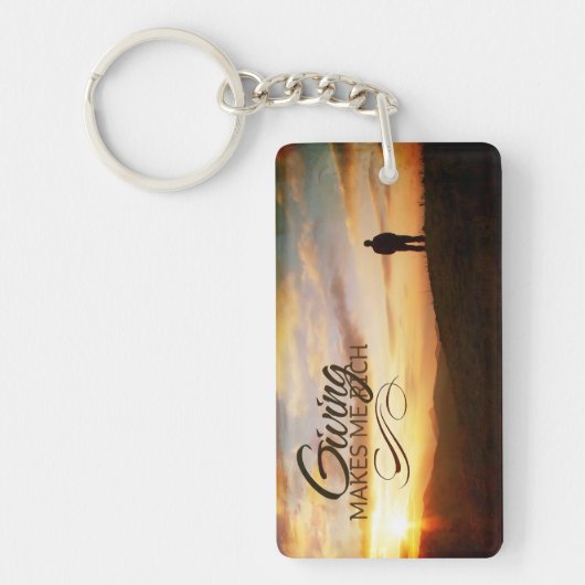 Porte-clés "Donner me rend riche" Motivation Affirmation (Devant)