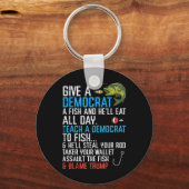 Porte-clés Donner Un Poisson Démocrate Drôle Pêcher Hommes Ré (Recto)