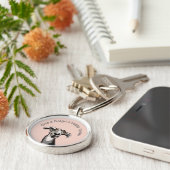 Porte-clés Donnez à Galgo une maison heureuse, rose, gris, no (Côté)