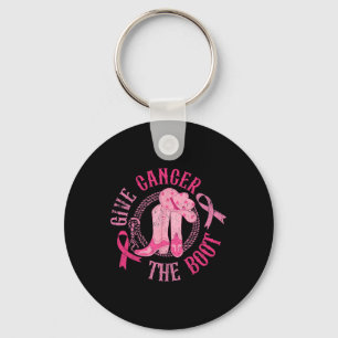 Porte-clés Donnez au cancer le bot rose cancer du sein Cowgir