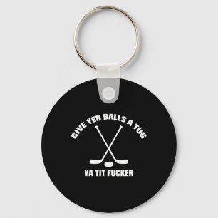Porte-clés Donnez-lui une traction Ya Tit Er Hockey drôle