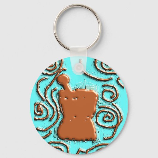 Porte-clés Dons de design de pilon et de mortier PHARMACISTE (Recto)