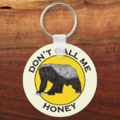 Porte-clés Dont Call Me Honey Badger Badass Yellow Feminist (Recto)