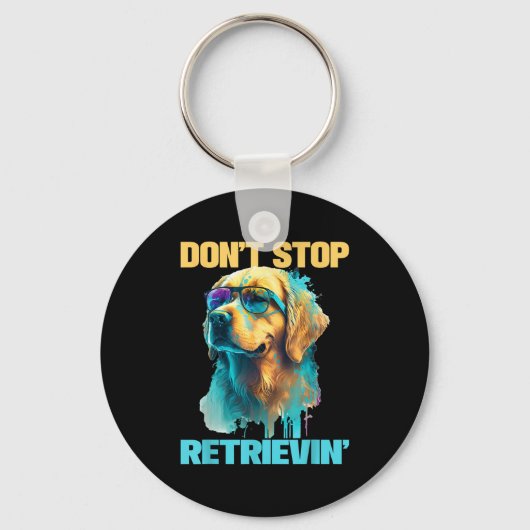 Porte-clés Don't Stop Retrievin - Retro Golden Retriever Dog  (Recto)