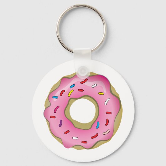 Porte-clés Donut jaune avec glaçage et arrosage (Recto)