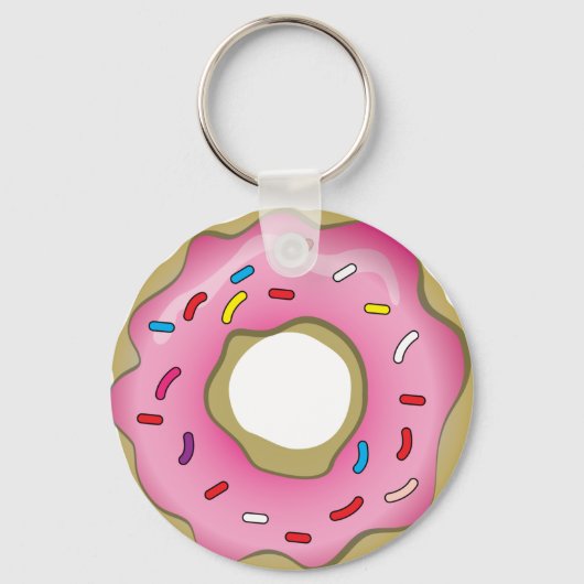 Porte-clés Donut jaune avec glaçage et arrosage (Recto)